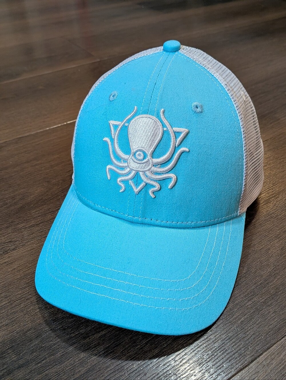 Truth Deep Dark & Dangerous blue / white octopus trucker hat